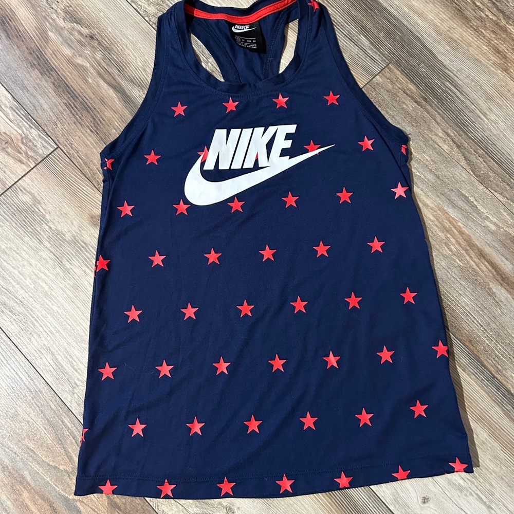 Nike Blue Tank Top with Red Stars